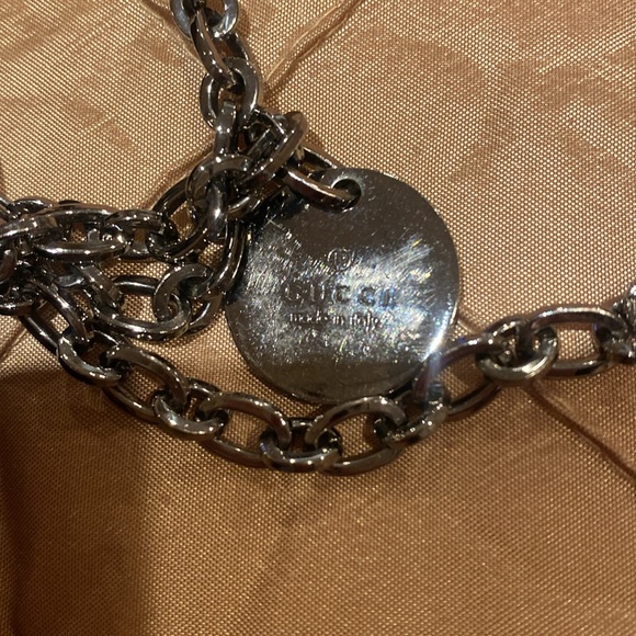 GUCCI fabulous pattern leather with silver plated hardware, 35” long, dust bag - Picture 10 of 16